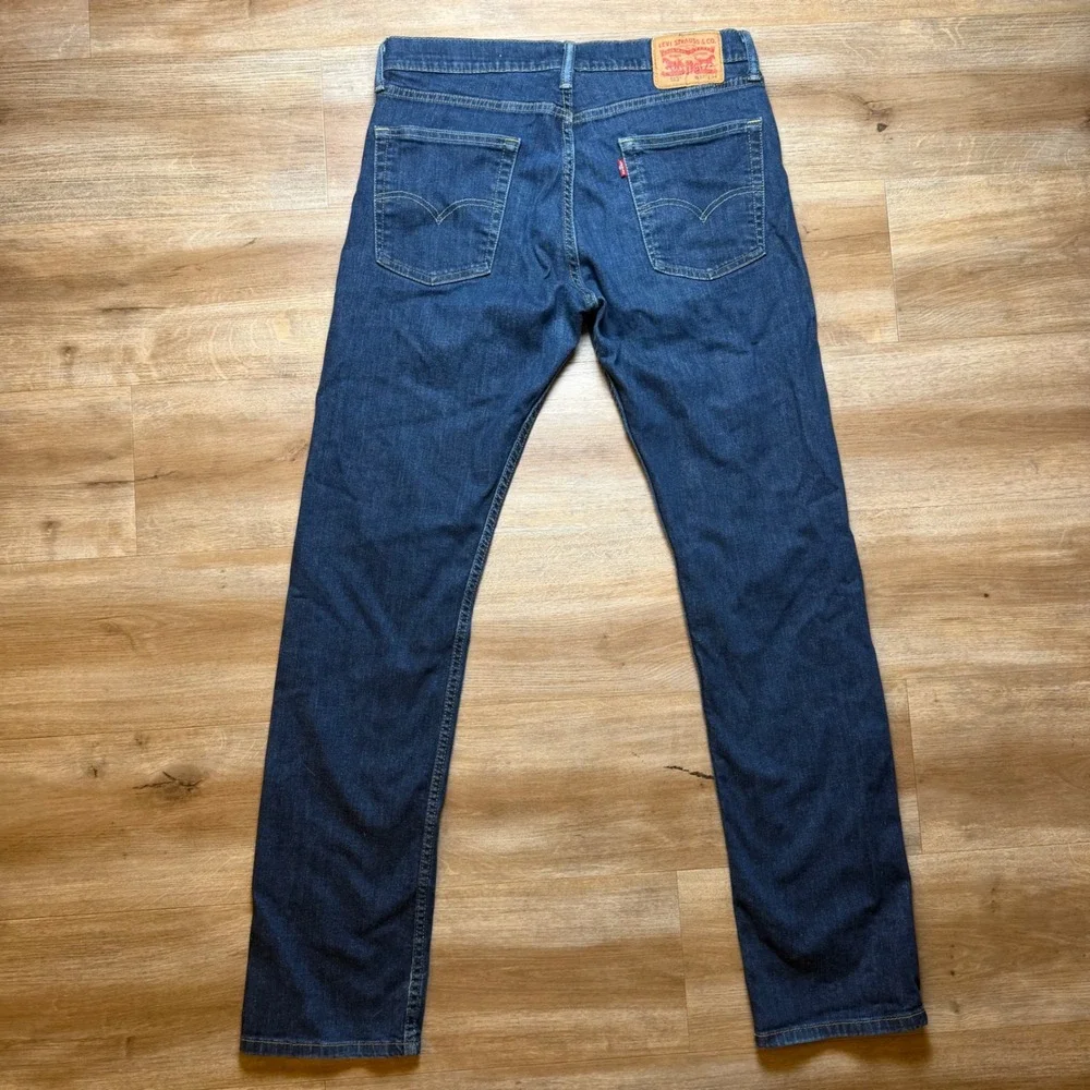 Levi's 513 Slim Straight Jeans Mens 32x34 Dark Wash Indigo Stretch Denim Pants